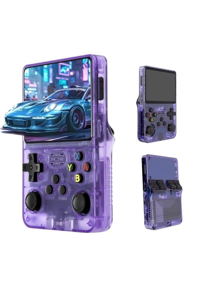 جهاز ألعاب محمول كلاسيكي R36HD (سعة 128 جيجابايت، أكثر من 20000 لعبة) - شاشة IPS عالية الدقة 3.5 بوصة، محاكي محمول لأجهزة PSP وPS1 وN64 | هدية جهاز ألعاب بنفسجي - Image 1